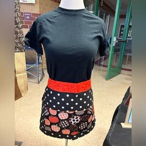 Orange and Black Apron with Polka Dots and Pumpkins